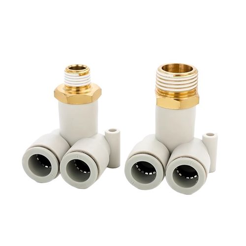 KB2LU外螺纹三通双管弯头KQ2LU04-01S 06-02 08-03 10-04气动接头