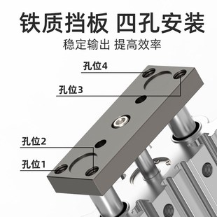 小型气动MGPM三轴三杆带导杆气缸12 75Z