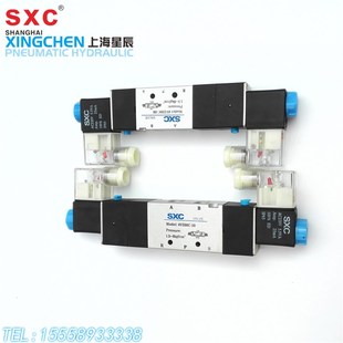 330P 430E 双线圈控制AC220VDC24 三位五通电磁阀4V230C