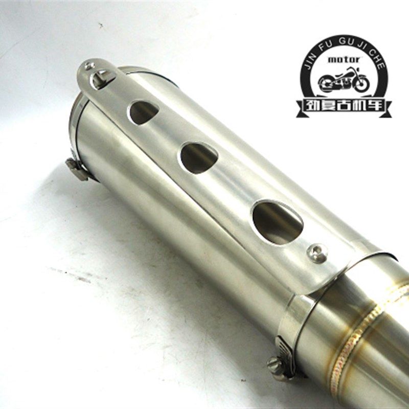 CG125/WY125摩托车不锈钢排气管前段 复古改装鱼嘴消声器排气筒