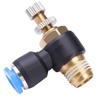 气动快速接头sl8 节流阀 01气缸配件调速阀6mm气管调节阀4mm可调式