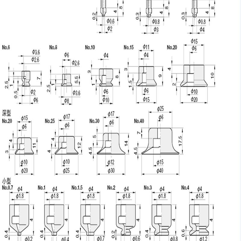 真空吸盘丁晴橡胶VPNT硅橡胶 VPNT2 VPNT3 VPNT4 VPNT6 VPUE4 VPU