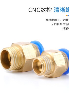 TPM朝日快速接头PC8-02螺纹直通PC4-01/6-M5/M6/M8/10-03/12-04