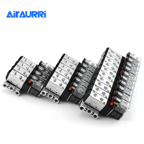 4V210气动电磁阀组阀岛气阀总成一体24V电阀模块模组总成220V汇流