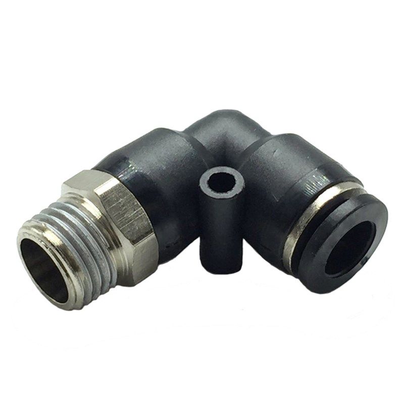 黑色气动气缸气管快速接头快插弯头PL8-02/4-M5/6-01/10-03/12-04