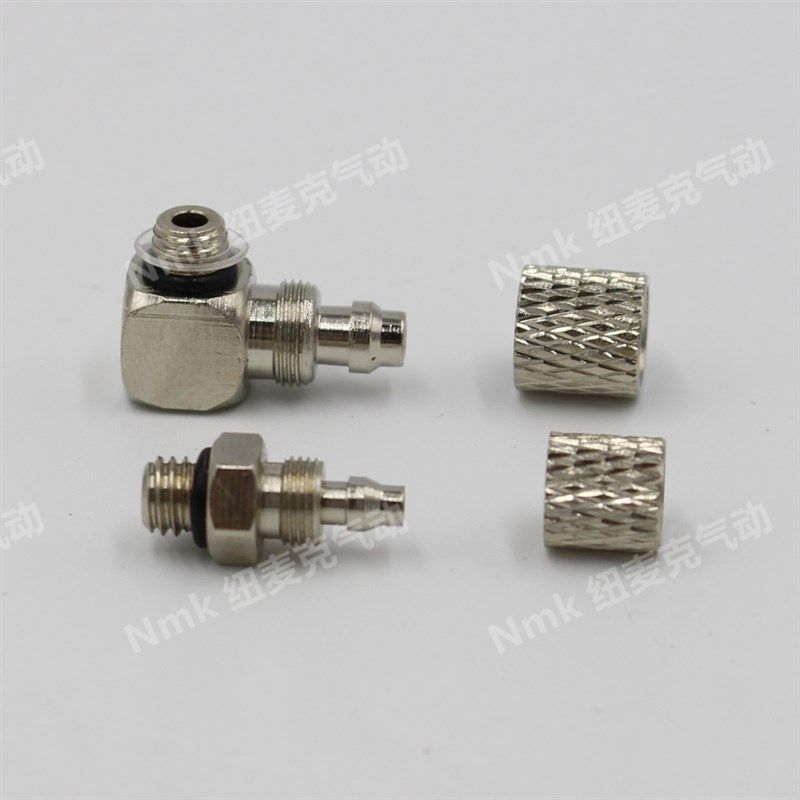 气动迷你微型气管快拧接头螺纹直通弯头PC6-M5 6-M6 4-M5 4-M6 M3