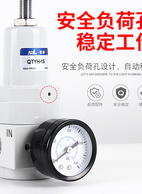 空压机气泵气动高压调压阀减压阀气体QTYH-08/10/15/20/25吹瓶机
