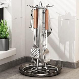 旋转锅铲架台面家用厨房置物架桌面挂勺子铲子支架汤勺厨具收纳架