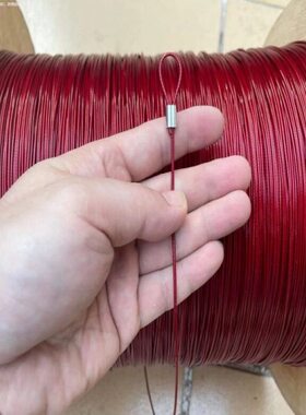 304丝绳11.5234568mm粗晾衣绳包塑软细钢丝绳不锈钢红色晾衣绳子