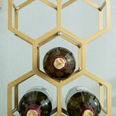 轻奢红酒架简约现代创意金属酒柜吧台摆件菱形格子家用客厅酒架子