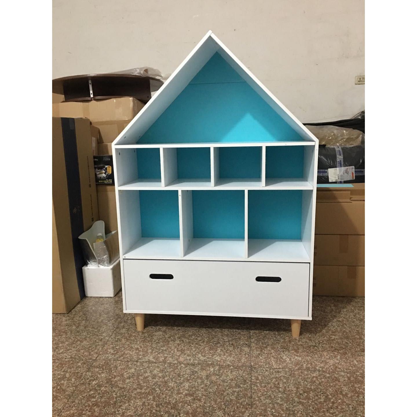 儿童收纳架置物架陈列架儿童房书架屋形书架样板房书架ins风格