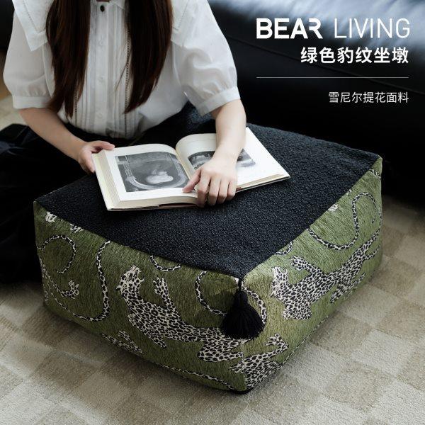绿底豹复古立体绣可拆洗坐墩客厅墩子蒲团坐垫凳沙发垫凳子,居家布艺,蒲团,淘宝优惠券,粉丝福利购,淘宝优惠卷