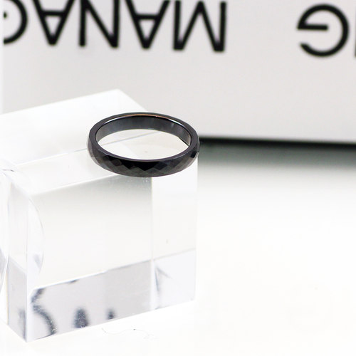 素圈陶瓷戒指男士食指p简约冷淡风百搭尾戒个性不褪色中指环女潮