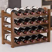 红酒架摆件葡萄酒架子实木家用小型现代简约红酒柜展示架红酒格子