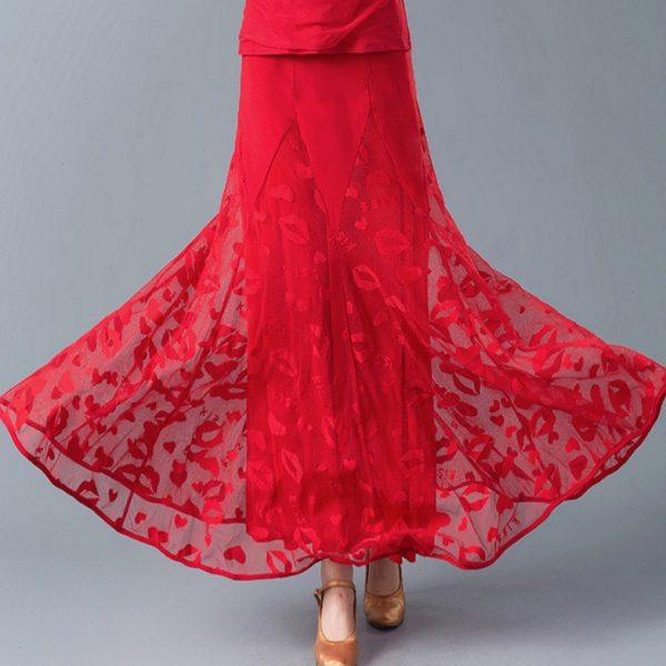 半身裙舞蹈高腰大摆裙春夏国标交谊舞裙广场舞演出跳舞裙修身长裙