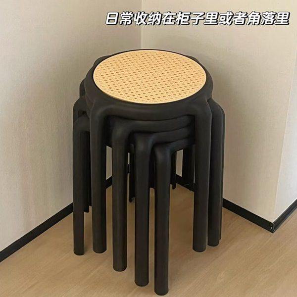 北欧圆凳创意凳子塑料凳胶凳家用高凳简约藤编彩色加厚可堆叠凳子,住宅家具,其它凳子,淘宝优惠券,粉丝福利购,淘宝优惠卷