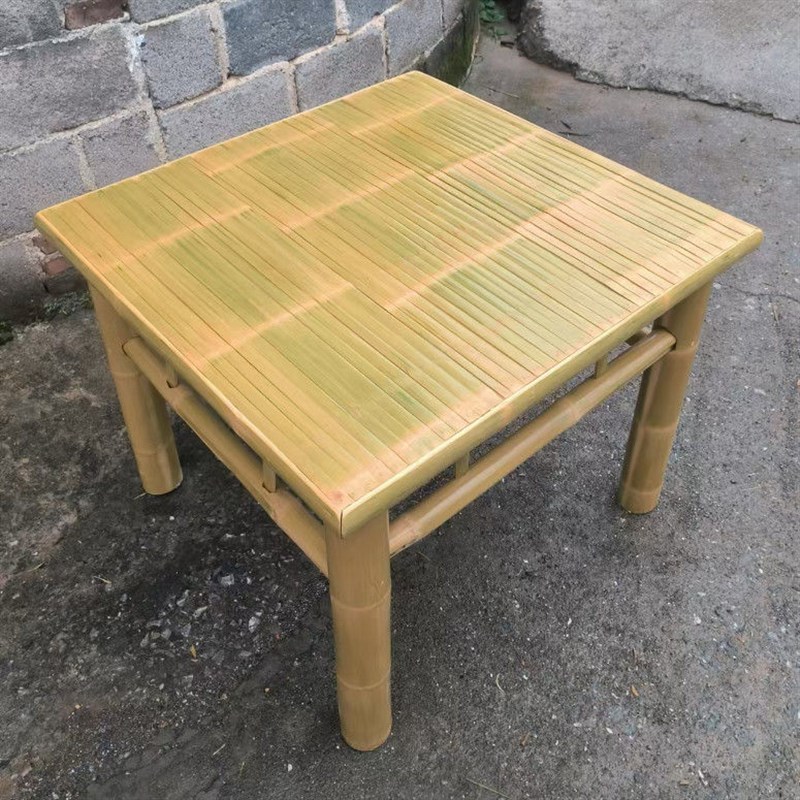 桌椅桌子纯楠竹i制作家庭饭店茶馆饭桌民宿竹桌子正方形竹椅子