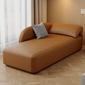 现代简约轻奢阳台卧室贵妃椅皮艺懒人沙发酒店美人塌网红太妃椅