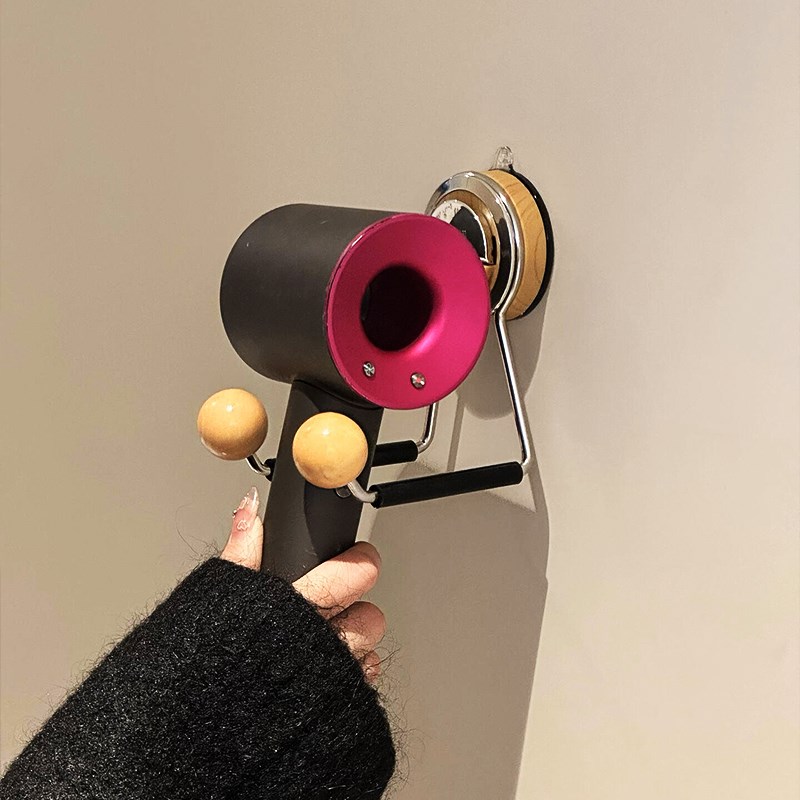 吹风机置b物架免打孔吸盘挂钩毛巾多功能收纳架浴室卫生间高级感