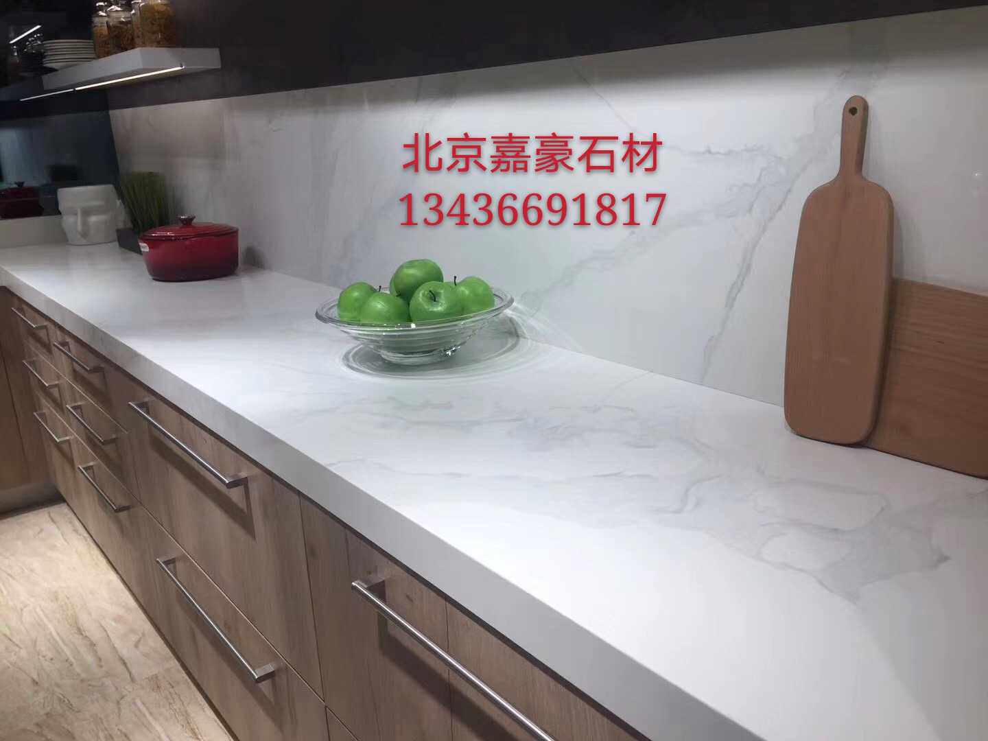 北京高端定制中迅石英石大理石厨房整E体橱柜台面酒店吧台窗台阳