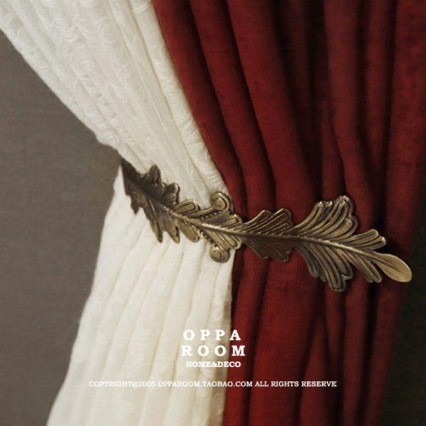 树叶凤尾 高端窗帘墙上固定挂钩墙勾欧式壁挂壁钩挂饰配件银金色,居家布艺,窗帘绑带,淘宝优惠券,粉丝福利购,淘宝优惠卷