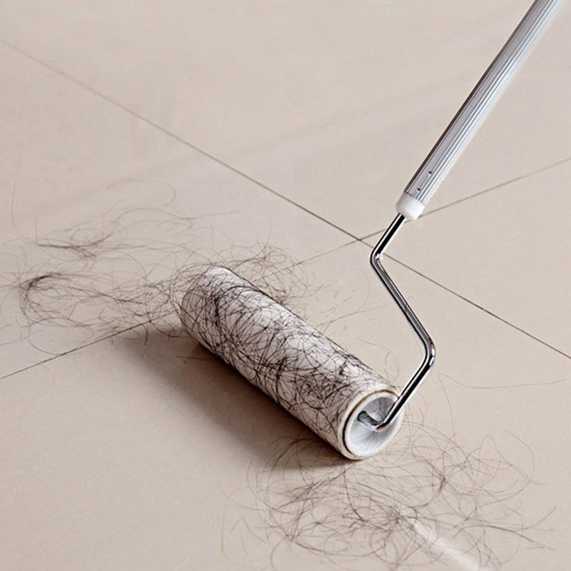 小萌主可伸缩地板粘毛器宠物粘毛器长手柄除N尘滚筒可撕式滚筒粘