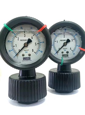 塑料隔膜压力表 全塑表耐酸碱 防腐1/1.6MPA10公斤黑色耐震隔膜表