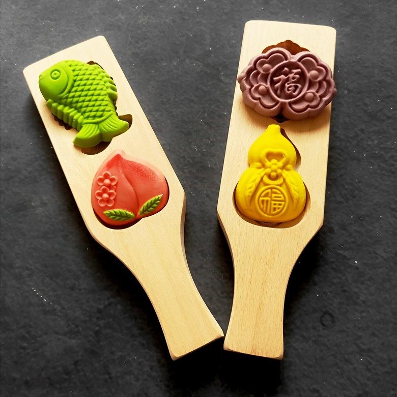 新款烘焙木质月饼模具紫薯绿豆糕青团子清明果蒸馒头糕点