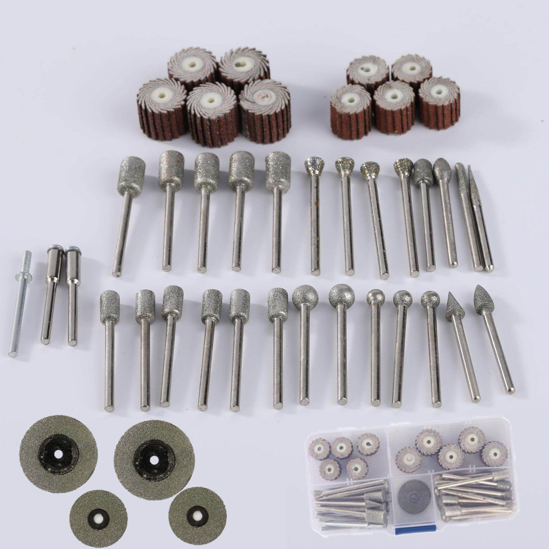 43件套金刚石磨头套装 金刚砂切片磨针配件 雕刻机电磨头百叶磨头,标准件/零部件/工业耗材,磨头,淘宝优惠券,粉丝福利购,淘宝优惠卷