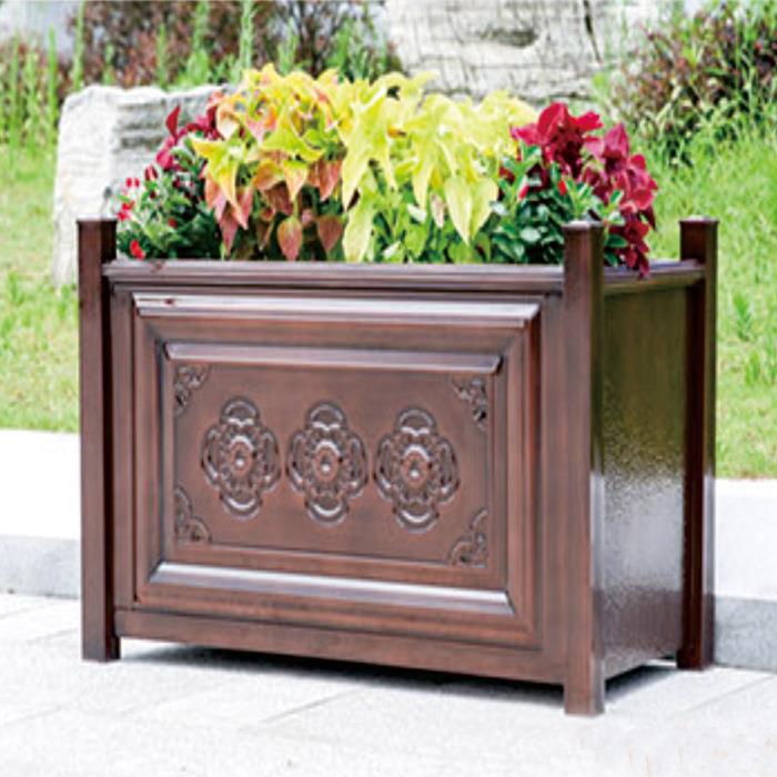 锌合金花箱户外庭院花盆露台种菜箱别墅绿化市政道路隔断工程花坛