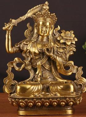 杨铜记 铜藏佛 铜佛像 铜举剑文殊家居办公室铜佛像 文殊