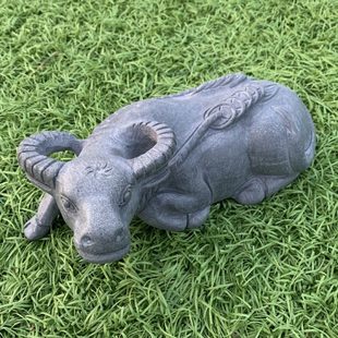 石雕牛摆件石牛青石牛石卧牛石材雕刻工艺品石头家居客厅装饰石牛