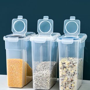 4L米桶5.8升密封罐五谷杂粮收纳盒食品级窄存米箱5斤装 面粉储粮桶