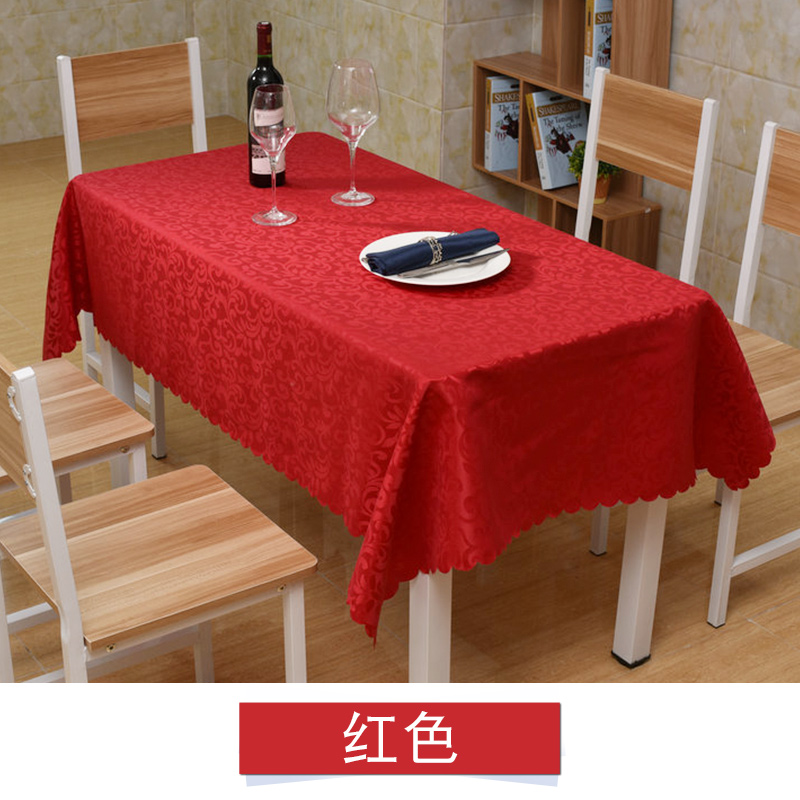 酒店桌布方形餐桌布台布餐厅饭店酒楼方桌桌布粉色U红色宝蓝色定