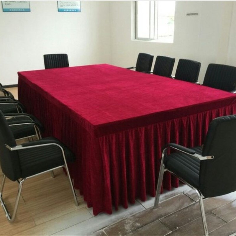 会议桌布商务金丝绒布定制办公室台布桌J裙桌套乒乓球台长方形桌