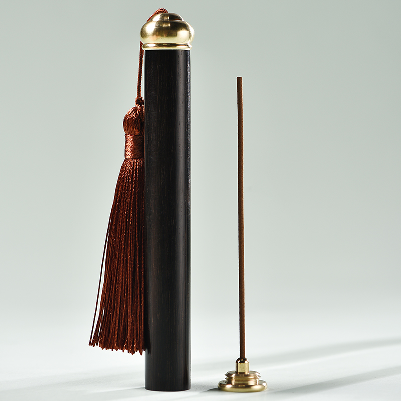 黑檀木香管香筒随身携带木质香管香插螺旋口线香檀香X线香卧香工