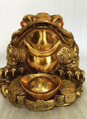 飞龙纯铜招财蟾金蟾开业礼品工艺品办公用品店铺招财摆件