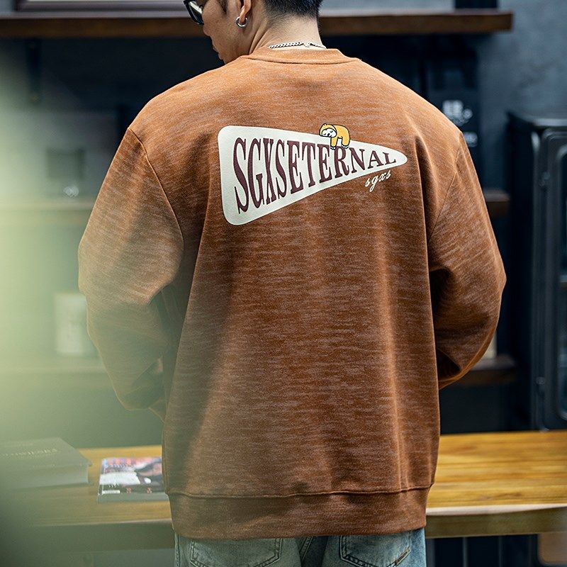 美式印花长袖卫衣男秋季宽松潮牌大码圆领上衣男士潮流休闲外套潮,男装,卫衣,淘宝优惠券,粉丝福利购,淘宝优惠卷