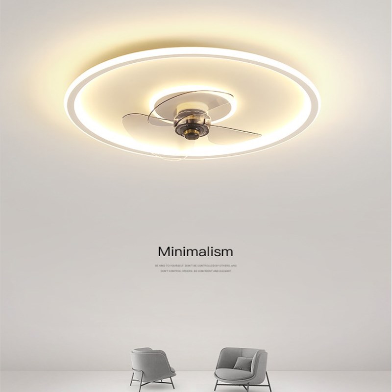 卧室吸顶风扇灯2022年新款吸顶极简房间餐厅客厅隐形一体电扇灯