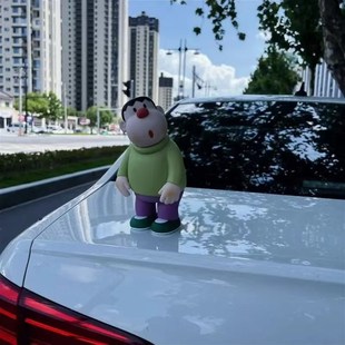 小胖虎汽车尾部摆件车外玩偶车载车屁股后备箱摩T托电动车挂件公