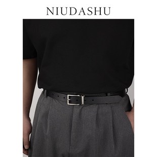 银色针扣配牛仔裤 2025春季 饰简约百搭韩版 皮带男真皮装 腰带男 新款