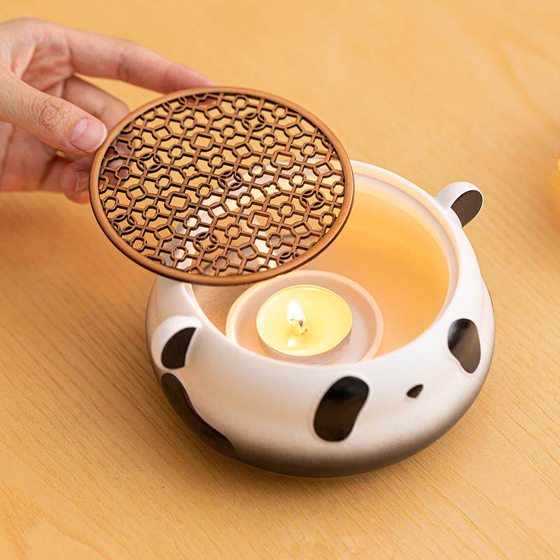 温茶暖茶炉花茶壶蜡烛底座煮茶炉陶瓷加热炉烤橘子温茶器创意熊猫