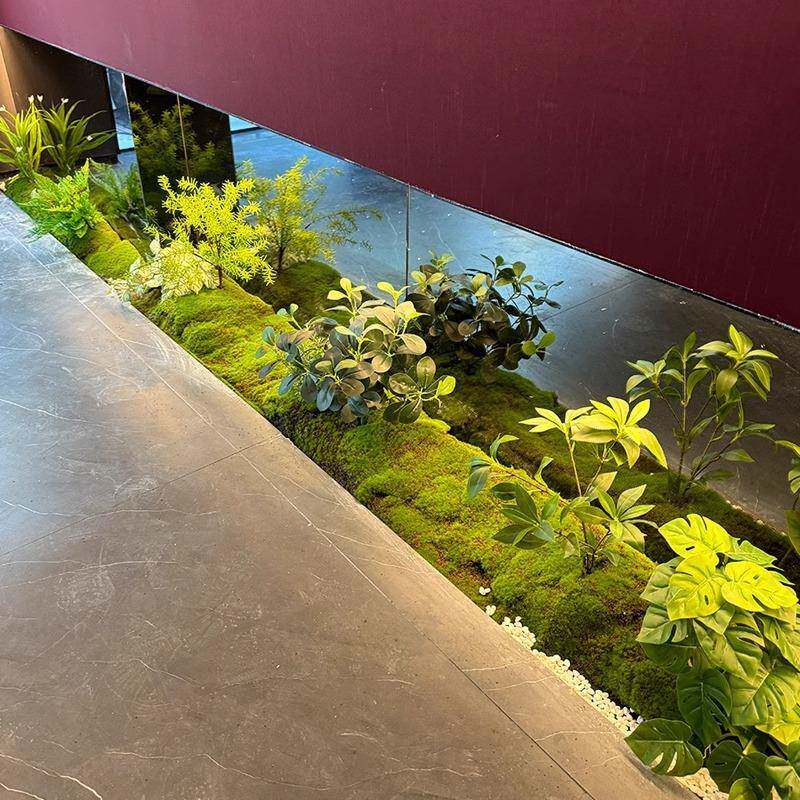 仿真绿植组合长条造景室内玄关墙角花槽植物装饰商场橱窗苔藓摆件