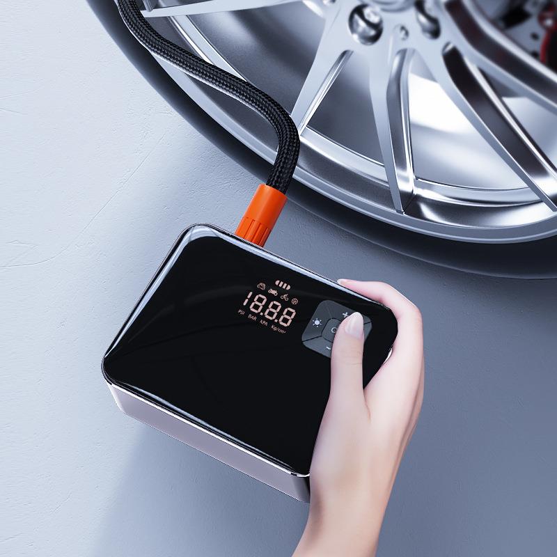 无线充电车载汽车手持智能充气泵家用小轿车电动便携轮胎气泵跨境