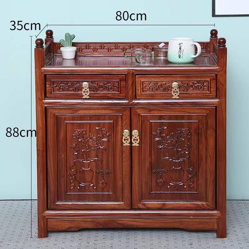 K餐8茶水柜茶柜实木置物柜厨房榆木储物柜酒中式边柜茶桌茶边台柜