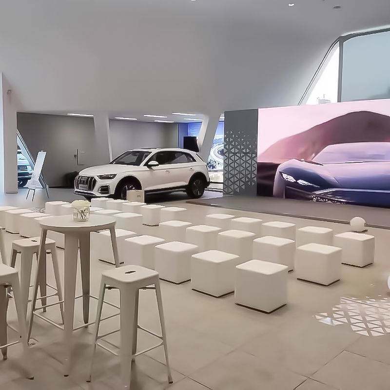 会展活动面包凳白色婚庆皮墩吐司凳软包黑色矮凳户外婚礼小方凳
