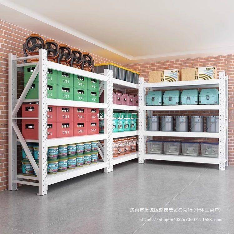 钢制货架多层仓库落地铁架家用储藏室收纳置物架商用仓储货架6层