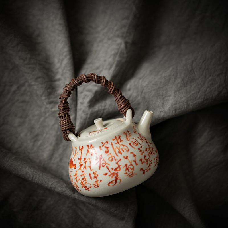 高档茶壶家用小号提梁壶围炉煮茶酒精加热煮茶温室内围炉煮茶单壶