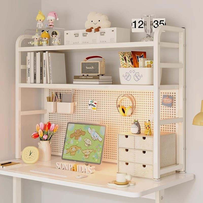 桌面置物架办公桌收纳架多层铁艺架子学生电脑桌上收纳洞洞板书架