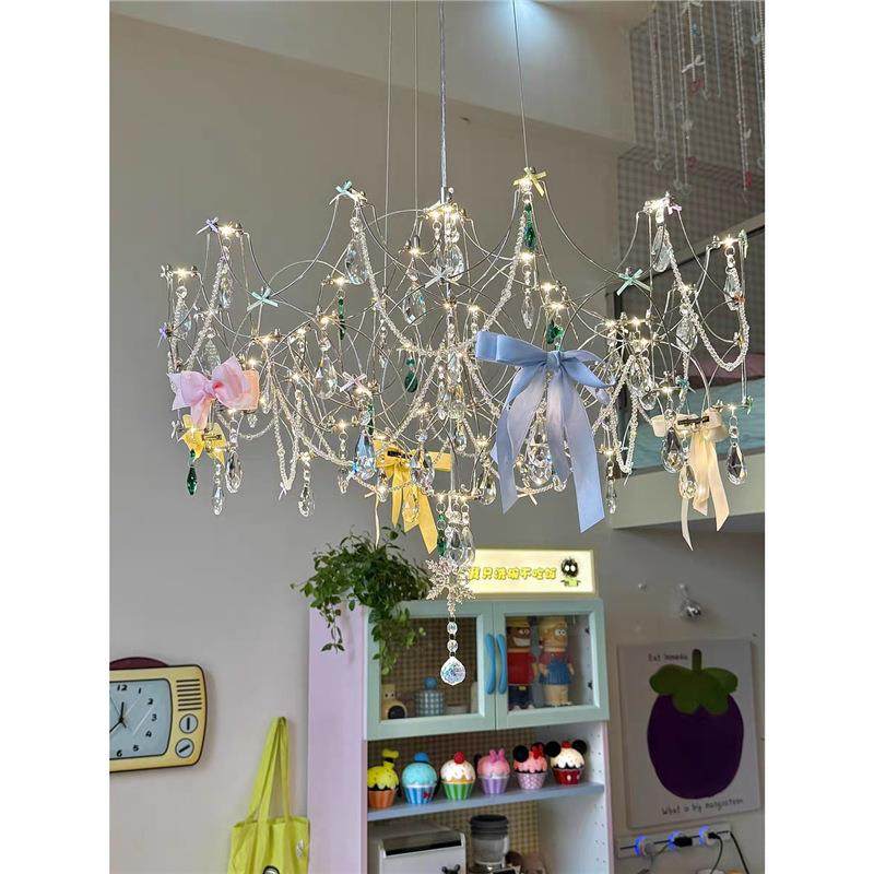 法式轻奢水晶吊灯客厅珍珠主灯个性艺术萤火虫餐厅灯具设计师卧室,家装灯饰光源,智能吊灯,淘宝优惠券,粉丝福利购,淘宝优惠卷